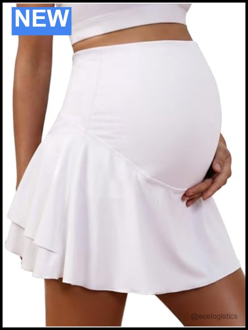 Maternity Tennis Skort High Waisted Athletic Skirt with Pockets Built-in Shorts